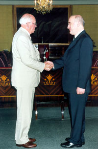 President Lennart Meri kohtumas Gruusia välisministri Irakli Menagarišviliga