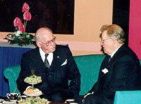 Meeting of the Presidents Lennart Meri and Martti Ahtisaari in the National Library