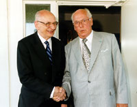 Poola Vabariigi välisministri Wladyslaw Bartoszewski ja president Lennart Meri